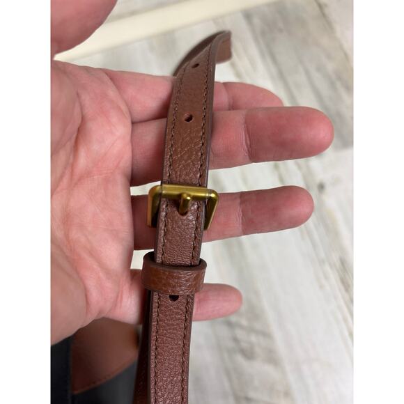 Fossil Women’s Black Tan Sydney Vegan Leather Top Zip Handle Crossbody Bag NEW - Picture 5 of 10